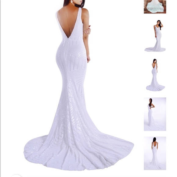 Brand New!!! Geometric Sequin Gown - Picture 6 of 9